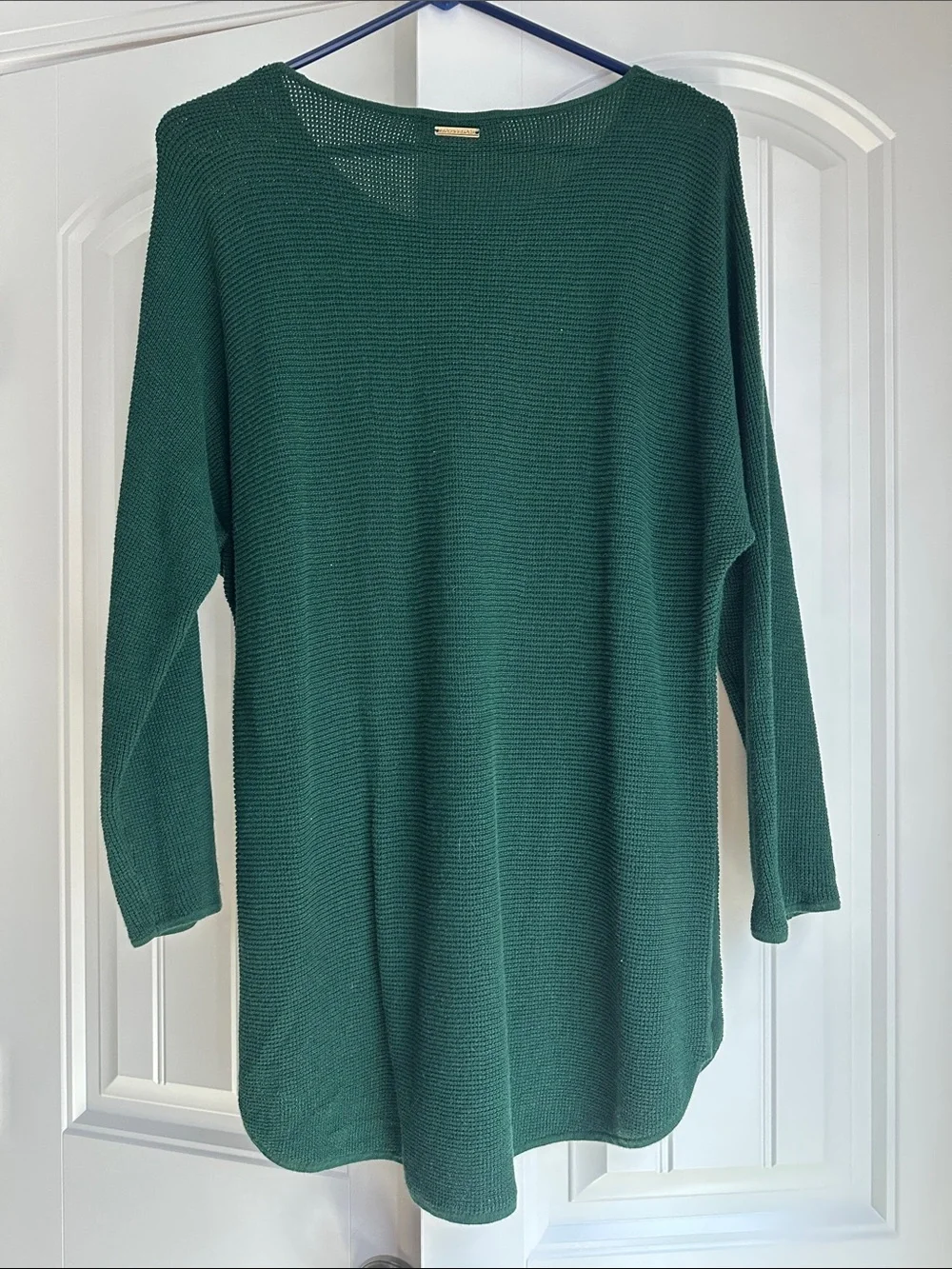 Michael Kors Dark Green Knit Sweater with Gold Logo Tag